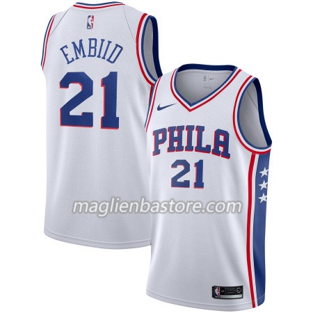Maglia NBA Philadelphia 76ers Joel Embiid 21 Nike 2019-20 Association Edition Swingman - Uomo